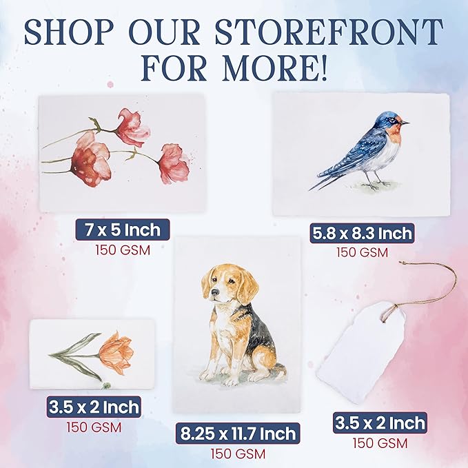 Wanderings Handmade Deckle Edge Tent Cards – Folded to 5" x 7" – 150 GSM - Image 5