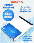 Mintra Office Legal Writing Pads – White Narrow Ruled Paper - Image 6