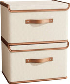 Tuza 2 Pack Storage Bins with Lids, Collapsible Closet Organizer Container by TidySpaceSoftlyStyled