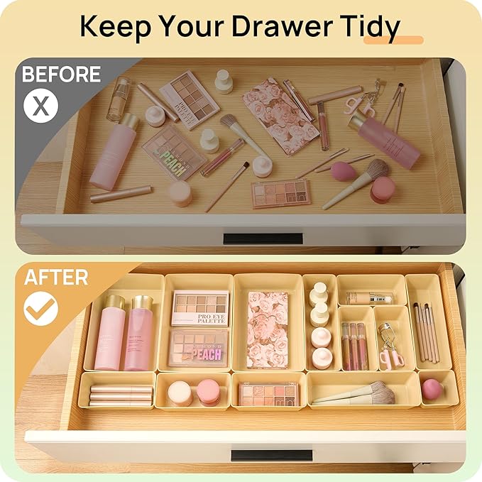 Vtopmart 25 PCS Plastic Drawer Organizers Set, 4-Size Versatile Bathroom and - Image 3
