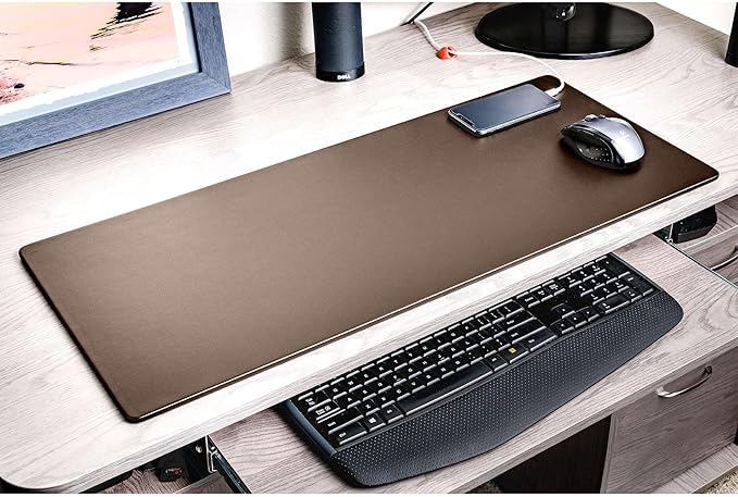 DACASSO Leatherette Keyboard/Mouse Desk Mat- Luxury Leatherette Desk Blotter - Image 9