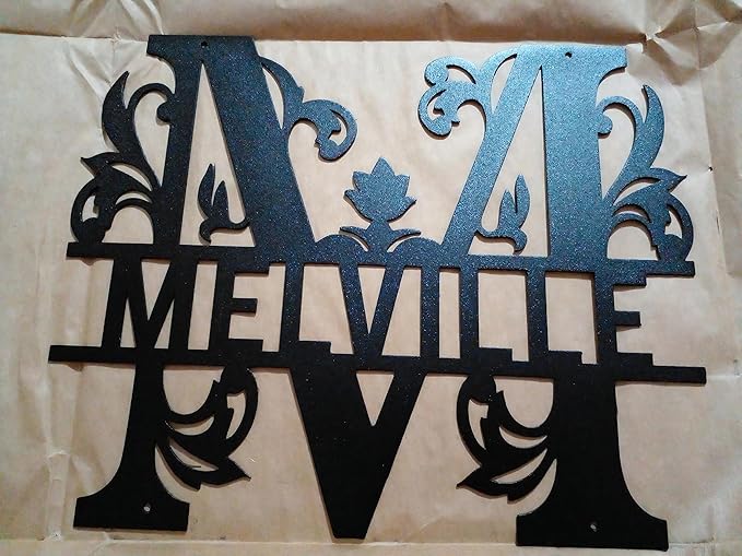 Personalized Metal Name Signs, Split Letter Monogram Wall Decor, Custom Last - Image 3