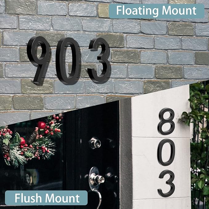 6" Floating Stainless Steel Address House Number, Modern Metal Anti-Rust House - Image 3