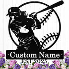 Personalized Softball Metal Sign Custom Player Name Sign Girls Room Decor by HengMeiZiK