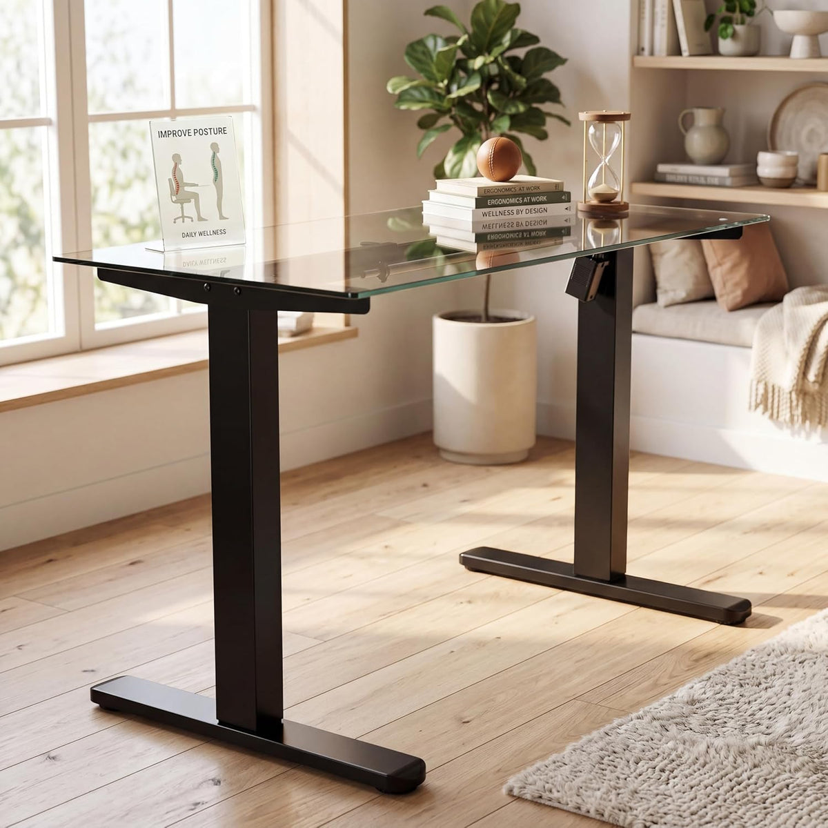 HUANUO Standing Desk Frame with Brushless Motor for Max 75 x 35 inch Tops
