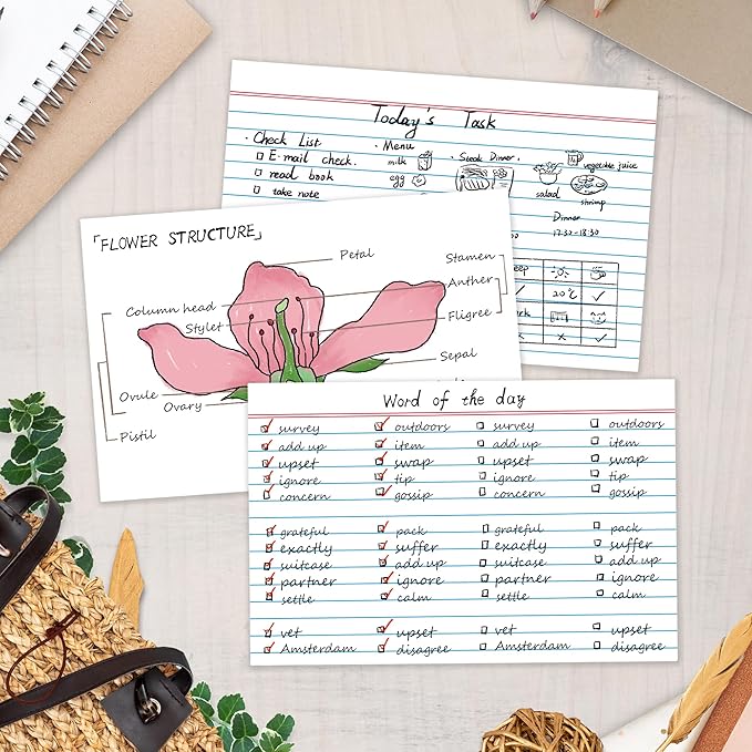 Chell Extra Heavyweight Ruled Index Cards 4x6 Inch, No Bleed-Through, Ruled - Image 6