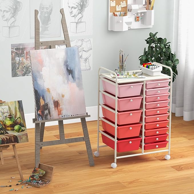 GLACER 15 Drawers Rolling Cart, Storage Cart - Image 8