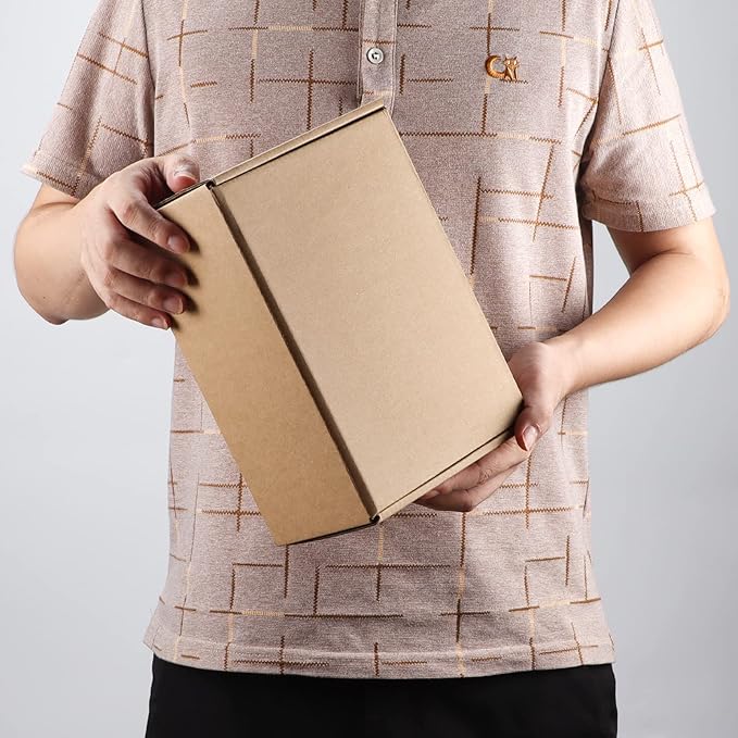 PHAREGE 9x6x4 inch Gift Shipping Boxes Bulk 25 Pack Brown, Tab Lock Tuck Top - Image 5