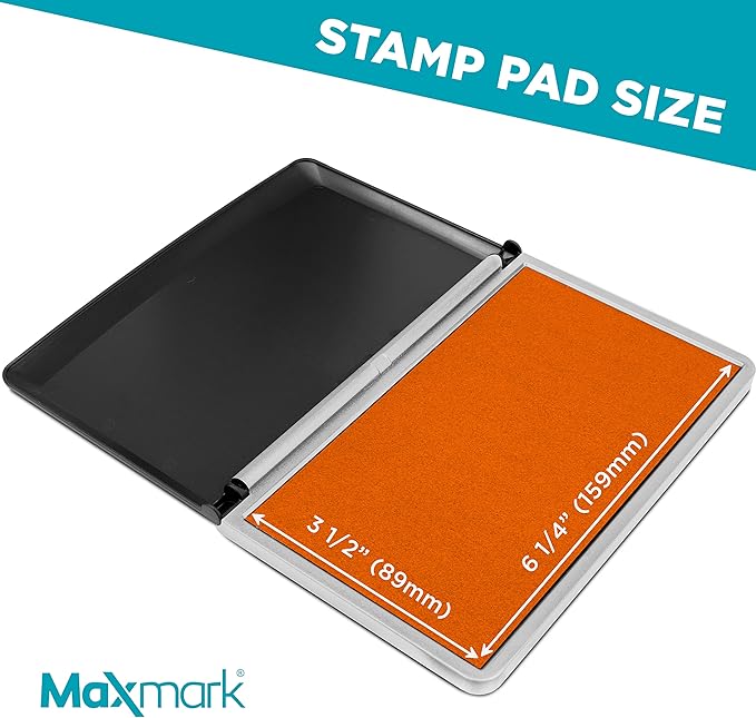 MaxMark Large Premium Orange Ink Stamp Pad - Image 3