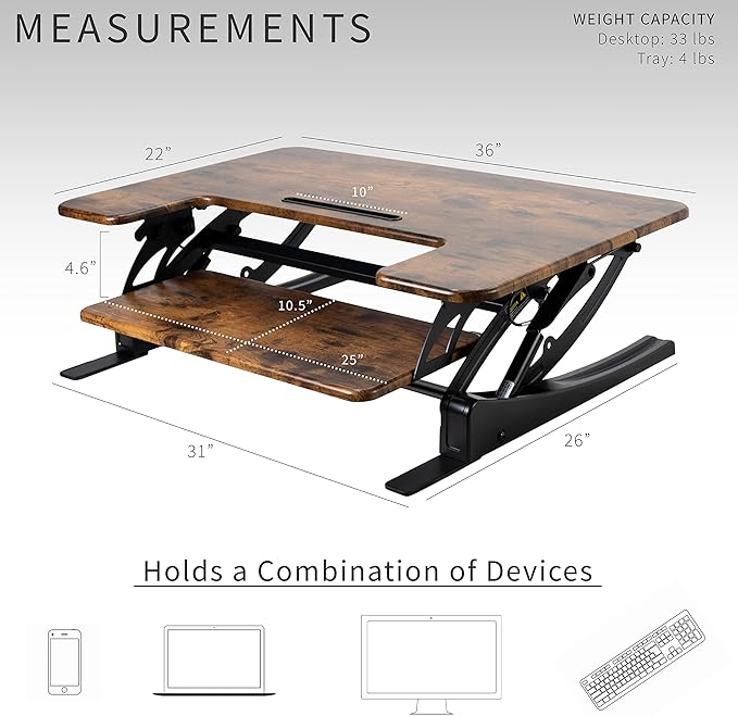 VIVO 36 inch Height Adjustable Stand Up Desk Converter, V Series, Quick Sit to - Image 4