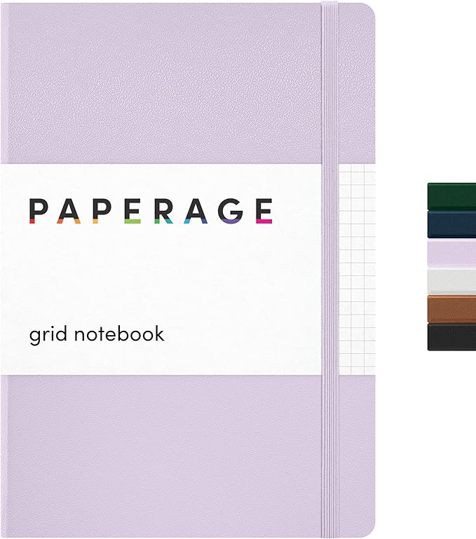 PAPERAGE Graph Paper Journal Notebook, 160 Pages, Medium 5.6 in x 8 in by PAPERAGE