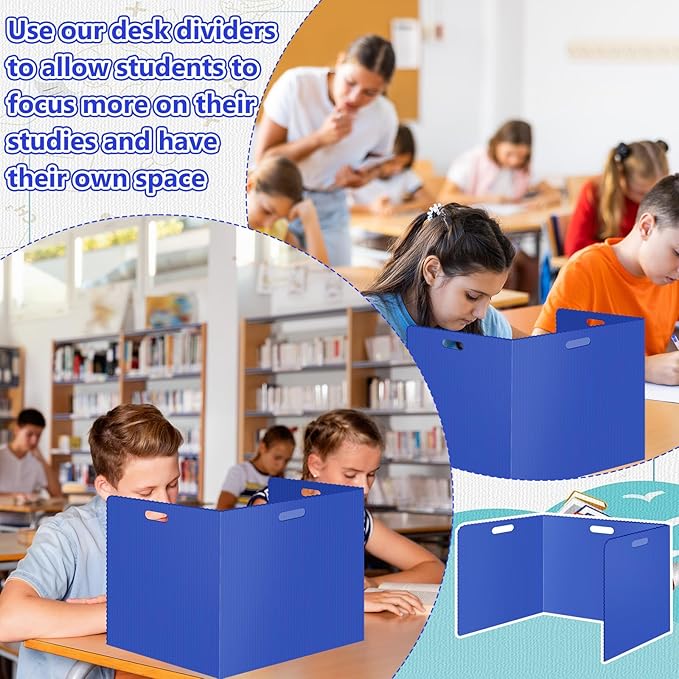 24 Pcs Desk Dividers for Students 14 × 17.5 × 14 Inch Plastic Durable and - Image 6