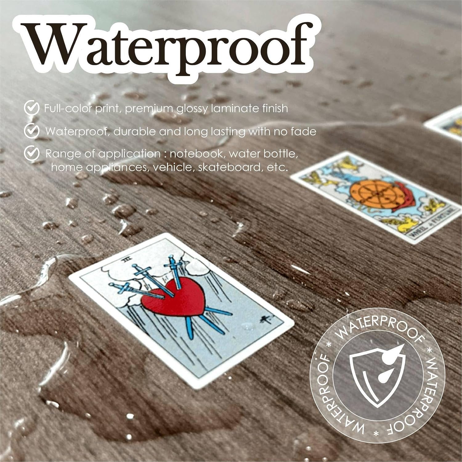 Joyppy Mini Tarot Stickers for Journaling – 1008 PCS Rider Waite Tarot Card Sticker Set,1.25" x 0.78", Waterproof Glossy Vinyl for Planner, Scrapbooking & DIY Crafts, Includes 4 Cheat Sheets