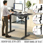 SHW 55 x 28 Inches Electric Height Adjustable Standing Desk - Image 6