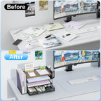 gianotter desk organizers and accessories with file holder shown in use