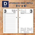 2022 Daily Desk Calendar Refill by AT-A-GLANCE, 3 1/2" X 5 27/32", Loose-Leaf (E71750)