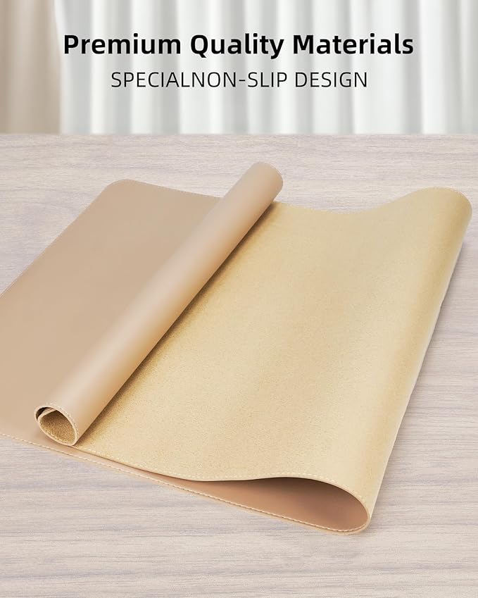 Leather Desk Pad Protector, Mouse Pad, Office Mat, Non-Slip PU Leather Blotter - Image 2