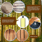 relax4life deck box acacia wood, 46 gallon backyard, front angle view