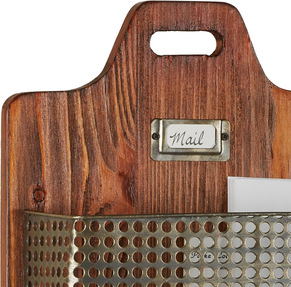 Sawyer Vertical Wall Organizer - Mission Red Oak - Handcrafted - Wooden Back,...