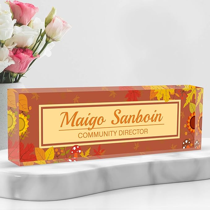 Personalized Name Plate for Desk Custom Acrylic Desk Name Plate Custom Employee by AZUFEMOS