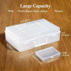 Lifewit 4x6 Photo Storage Box, Plastic Craft Storage Box - Image 3