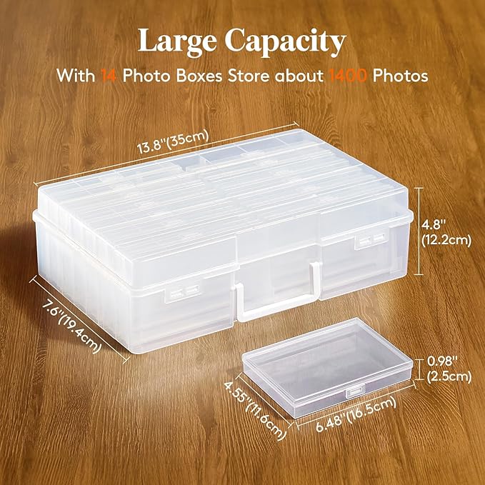 Lifewit 4x6 Photo Storage Box, Plastic Craft Storage Box - Image 3
