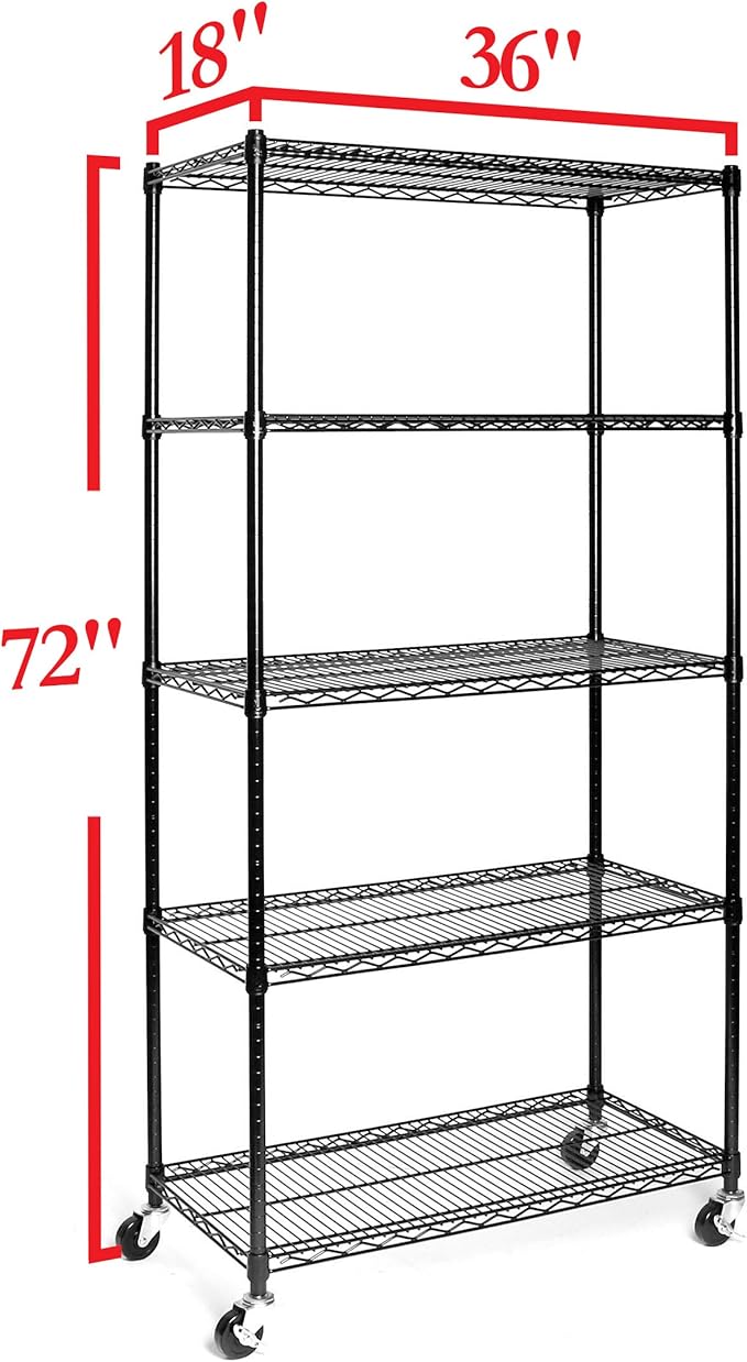 Seville Classics UltraDurable Heavy Duty NSF Solid Steel Wire Rack Storage Unit - Image 6
