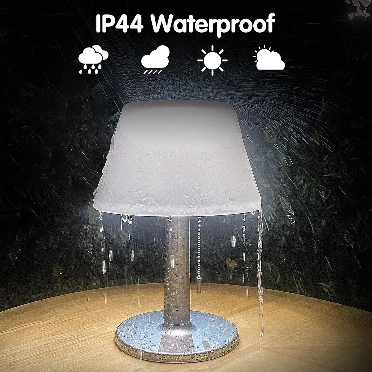 shumi Solar Table Lamp Outdoor, Indoor Light 3 Lighting Modes Waterproof