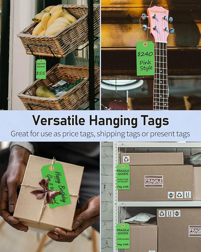 Uniclife 100 Pcs Green Blank Shipping Tags - Image 7