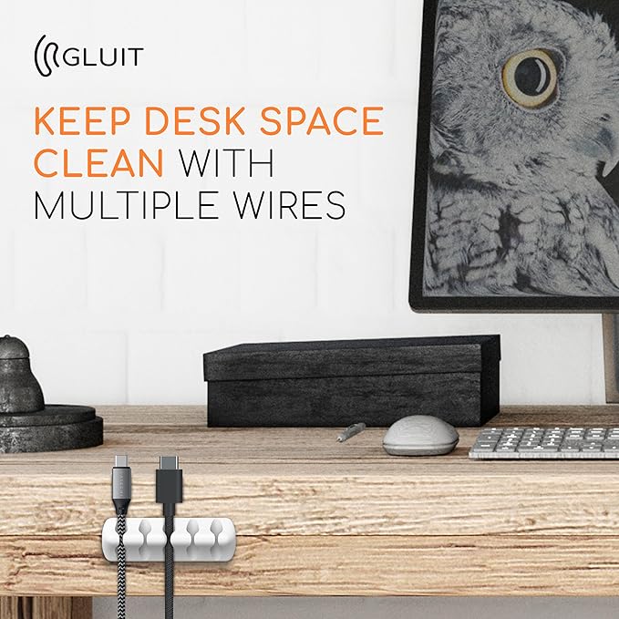 GLUIT Adhesive Desktop Cable Organizer Versatile Cord Holders Wire Clips and - Image 8
