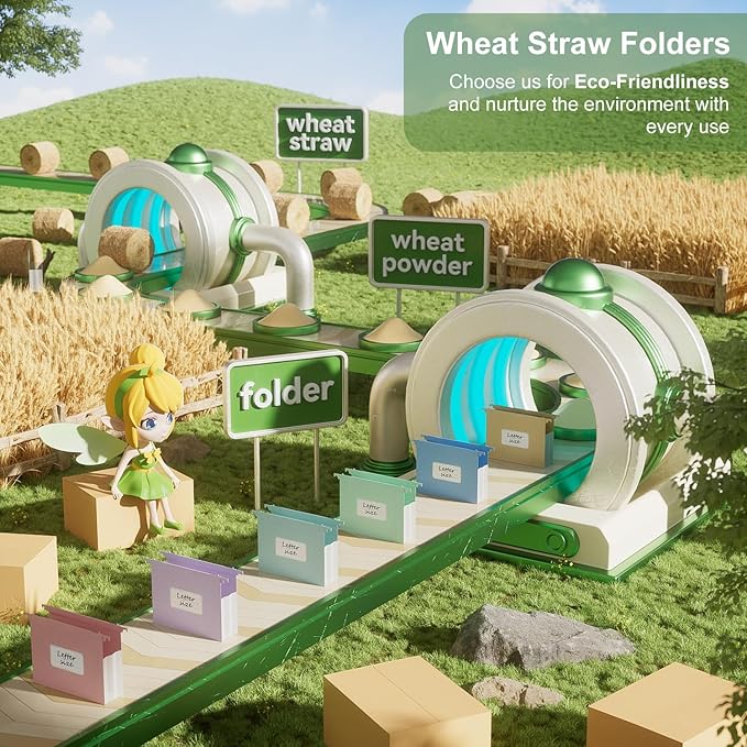 Extra Capacity Hanging File Folders, 3.15" Reinforced Wheat Straw Expanding - Image 6