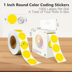 Yellow 1 Inch Round Color Coding Labels - Image 2