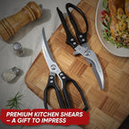 TIVOLI Kitchen Scissors Set Black, Japanese Stainless Steel Kitchen Shears - Image 6