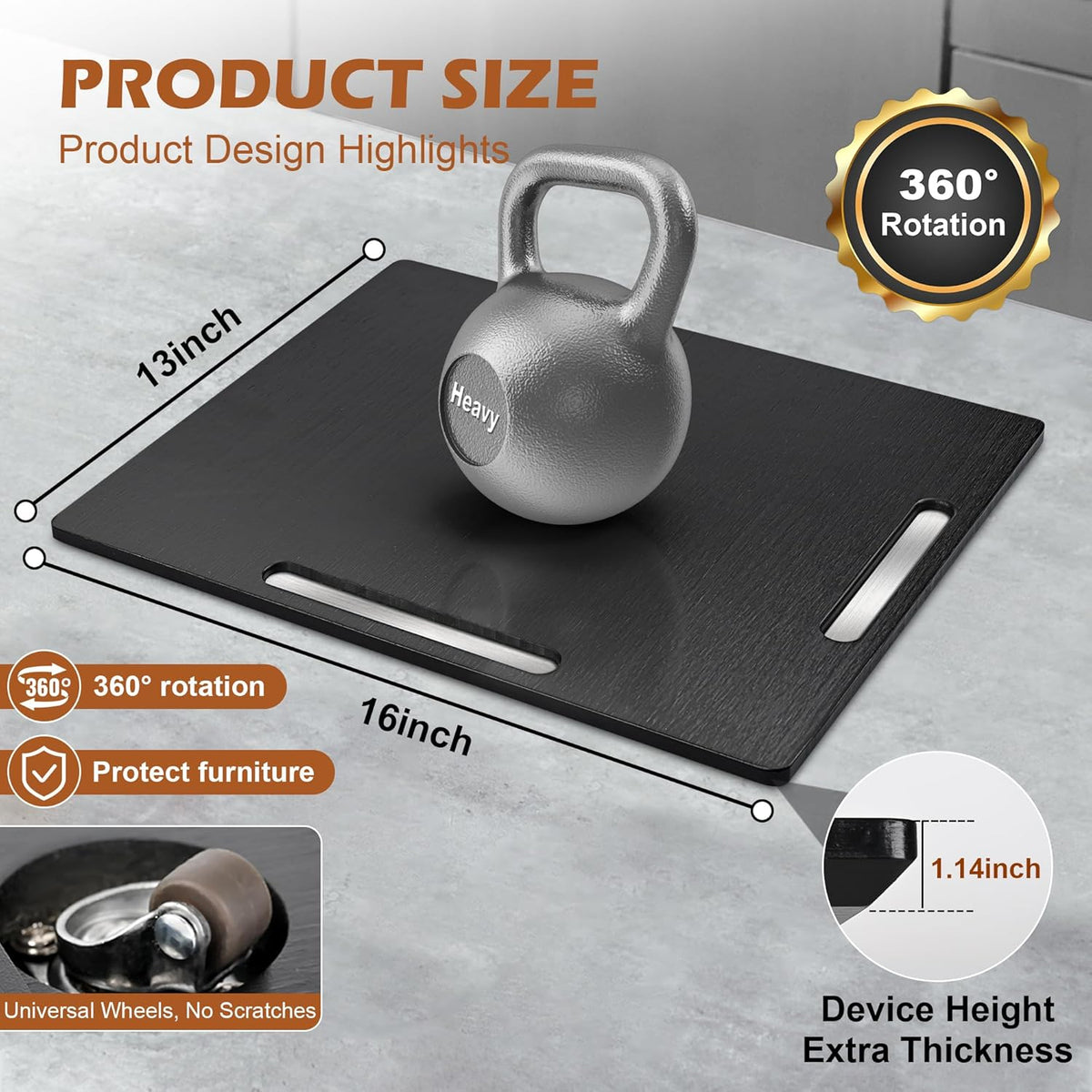 Joy&Grace Appliance Slider for Kitchen Appliances 360° Rolling Sliding Tr...