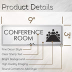 Conference Room Sign Office Meeting Sign, Brushed Silver, Fade Resistance - Image 3