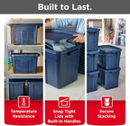 Rubbermaid Roughneck Tote 18 Gal, 6 Pack, Made in USA, Dark Indigo Metallic - Image 3