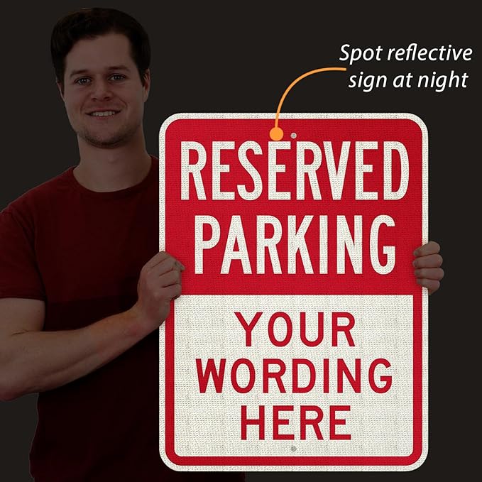 SmartSign 24 x 18 inch Custom “Reserved Parking” Metal Sign - Image 8