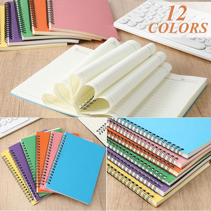 Leelosp 12 Pack Small Spiral Notebook 5 x 7 Inch Lined College Ruled Spiral - Image 5