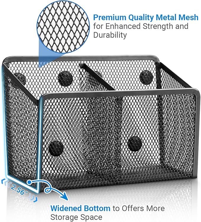 Magnetic Pen Holder, Metal Strong Magnet Pen Cup Magnetic Marker Storage Basket - Image 4