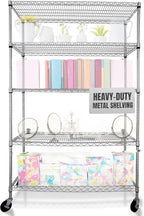 4000 LBS Heavy Duty Wire Rack 48 x 18 x 76, 5-Tier NSF Commercial Rolling Rack - Image 11