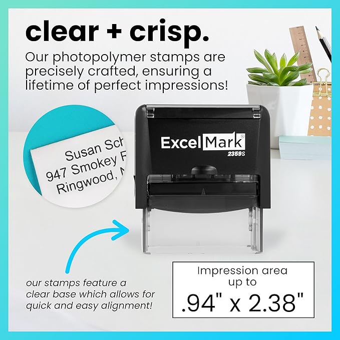 ExcelMark Custom Rubber Stamp – Clean & Easy Stamping – Personalized - Image 2