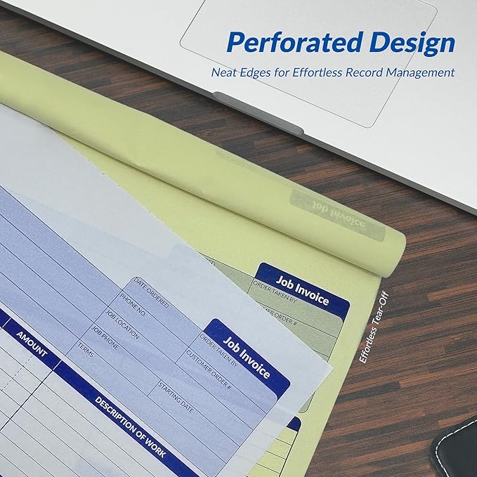 Harfesto Job Work Order Forms, Large Size Contractor Invoice Book 8-1/2" x - Image 6