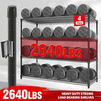 MilleLoom 4 Tier Industrial Storage Shelving Unit 2640LBS Capacity, Heavy Duty - Image 3