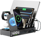 600w Charging Station for Multiple Devices, 15 in 1 Wireless Charging Station