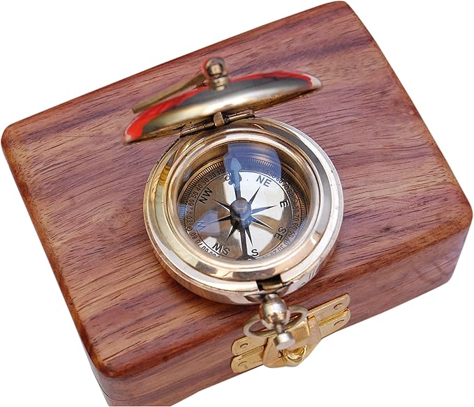 Bazross Brass Nautical Compass - Image 4
