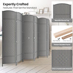 Cocosica Folding Room Divider, Weave Fiber Privacy Screen, Extra Wide Room - Image 2