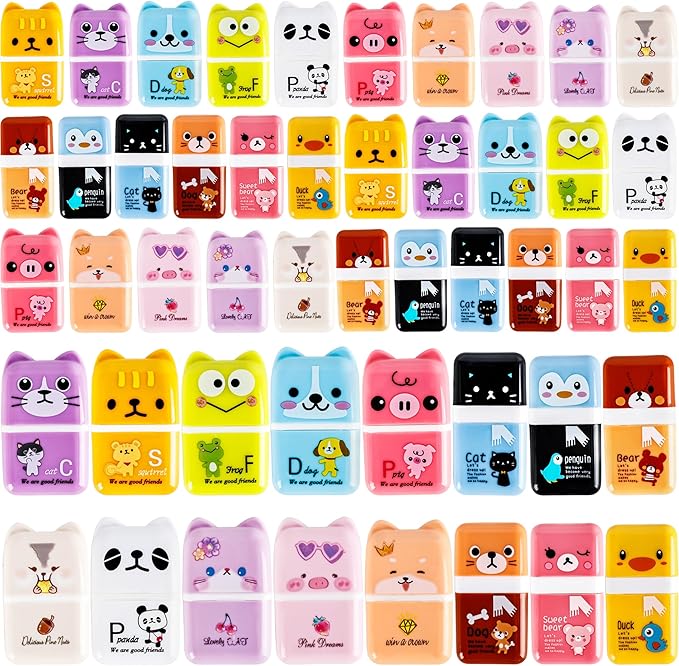 48 Pcs Cute Erasers for Kids Fun Animal Erasers Pencil Eraser by Unknown