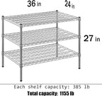 Regal Altair 24" Deep x 36" Wide x 27" Height Wire Shelving Kit | 3-Tier | NSF - Image 3