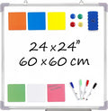 Whiteboard Set - Dry Erase Board 24 x 24 in by Navy+Penguin