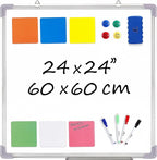 Whiteboard Set - Dry Erase Board 24 x 24 in by Navy+Penguin